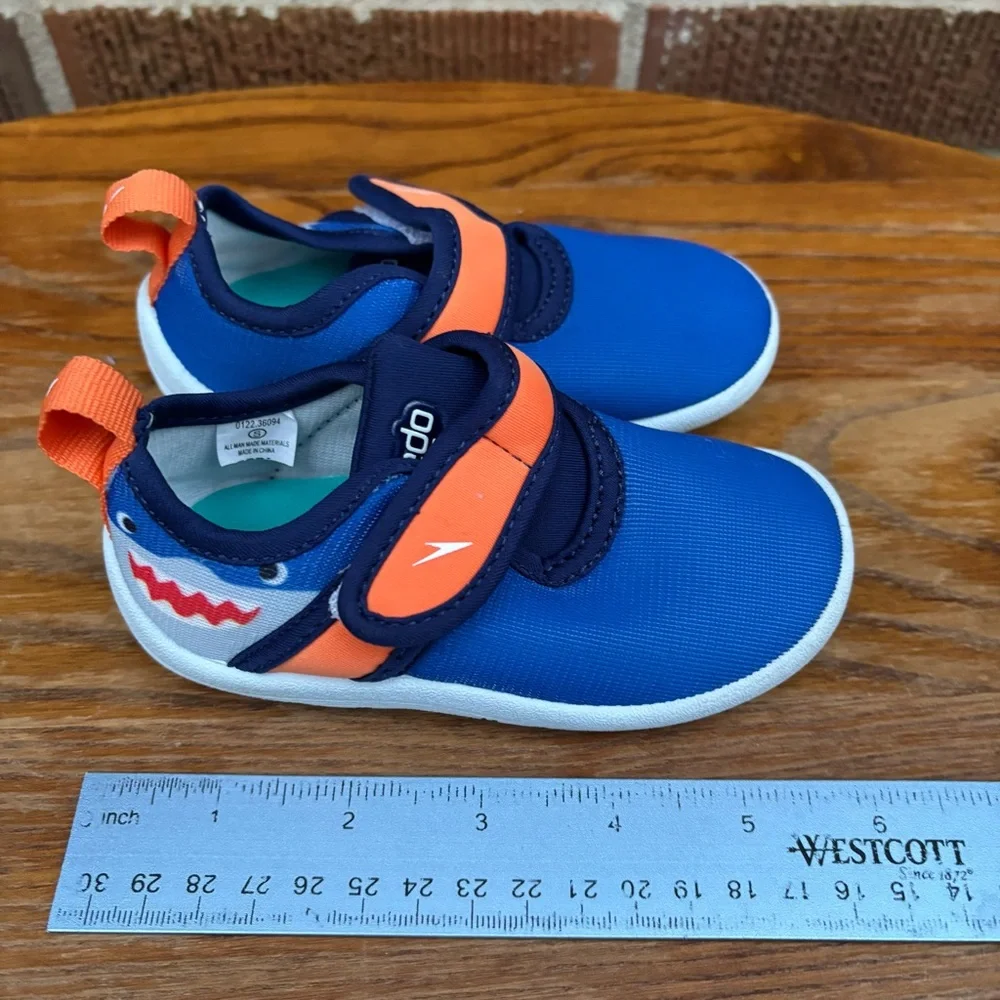Speedo Kids Toddler Hybrid Water Shoes Royal Blue/Orange Shark Sz S
